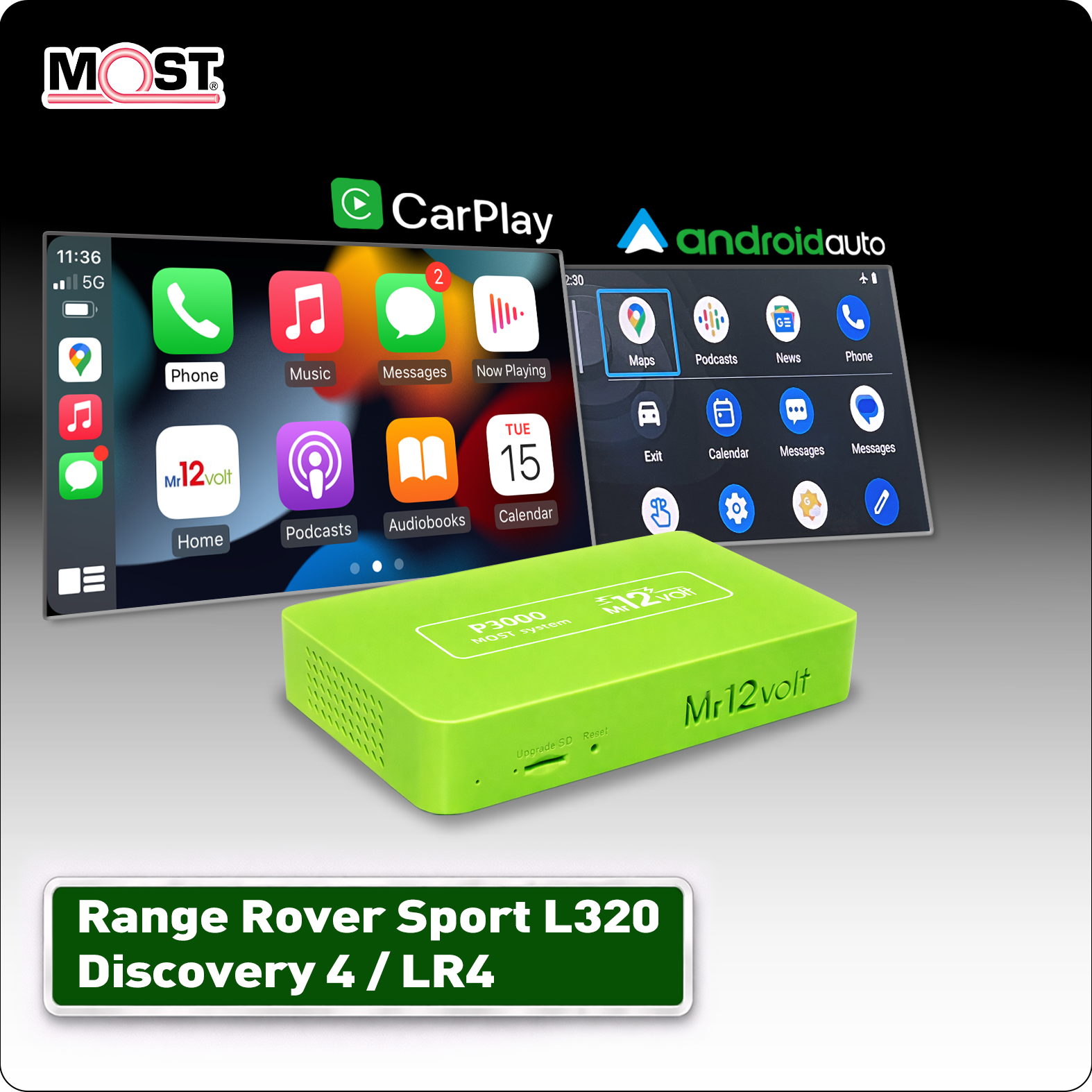 Mr12volt Land Rover Discovery 4 & Range Rover L320 Denso MOST Bus Apple CarPlay & Android Auto Interface (2009-2011)